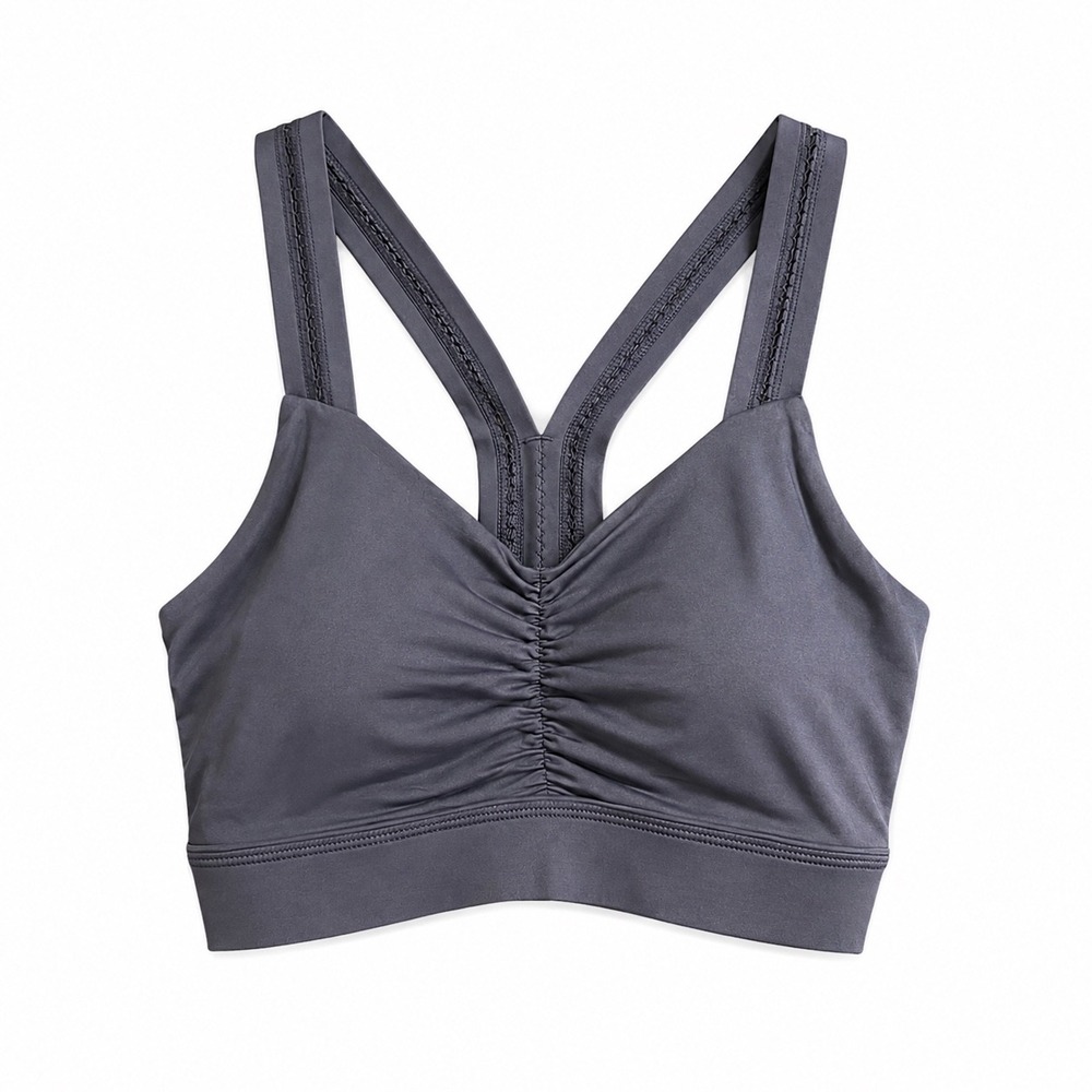 Handful Double Down Sports Bra Magnetic Gray Size L Medium Support